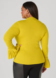 Pleated Bell Sleeve Sweater