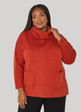 Pocket Front Cowl Neck Sweater