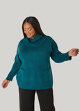 Pocket Front Cowl Neck Sweater