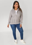 Zip Front Cable Knit Hoodie