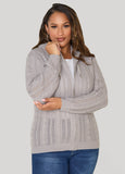 Zip Front Cable Knit Hoodie