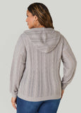 Zip Front Cable Knit Hoodie