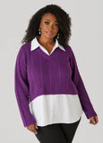 Paneled Cable Knit Sweater