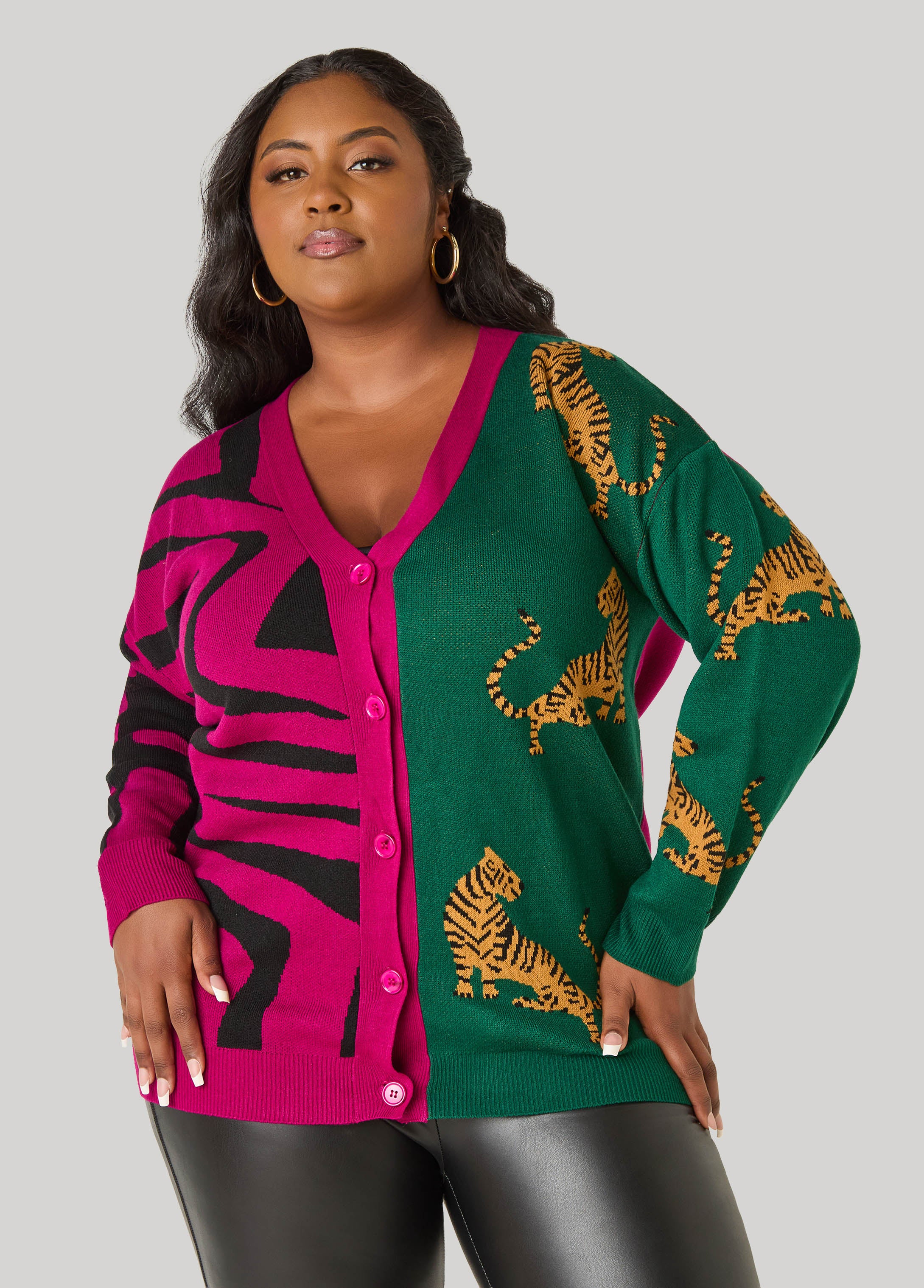 Tiger Two Tone Cardigan