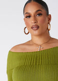 Off The Shoulder Ribbed Sweater
