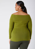 Off The Shoulder Ribbed Sweater