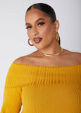 Off The Shoulder Ribbed Sweater