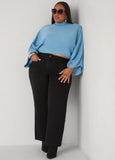 Cropped Mock Neck Sweater