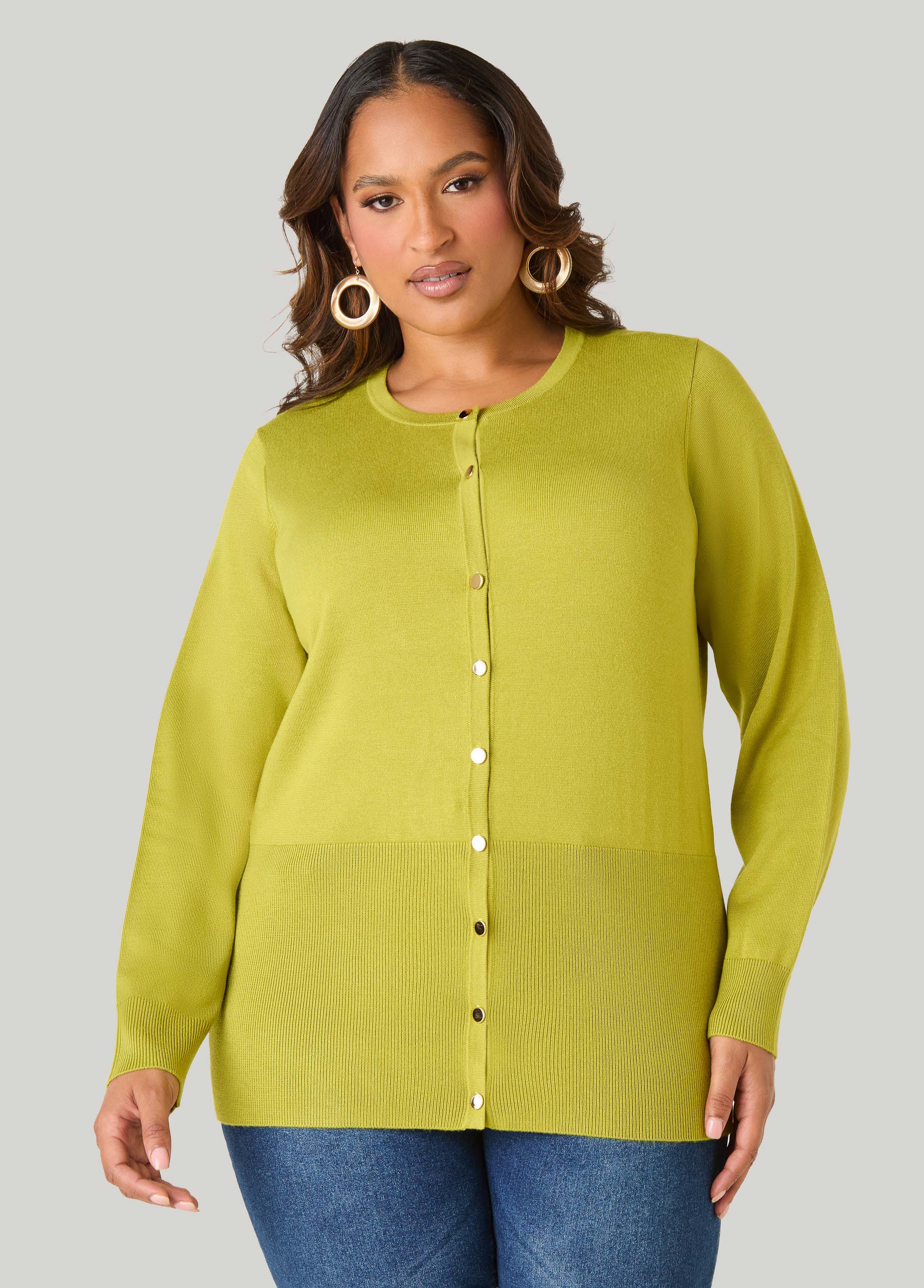 Knitted Button Front Cardigan