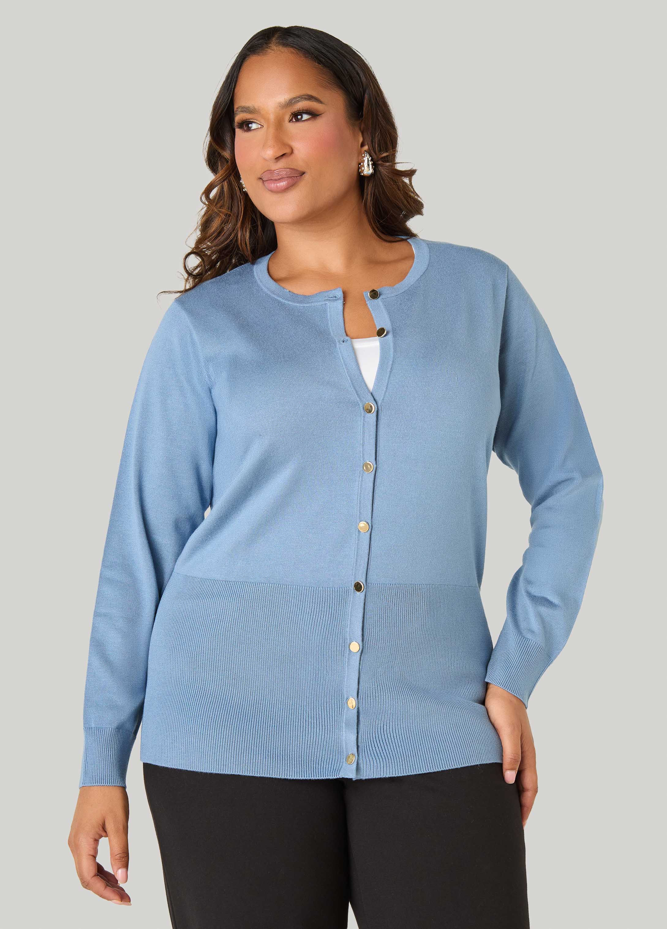 Knitted Button Front Cardigan