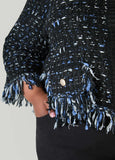 Frayed Boucle Knit Cardigan