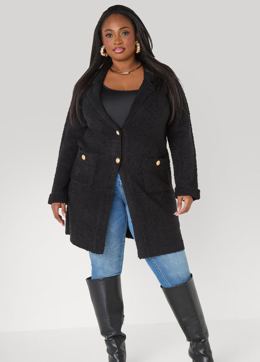 Boucle Button Front Duster