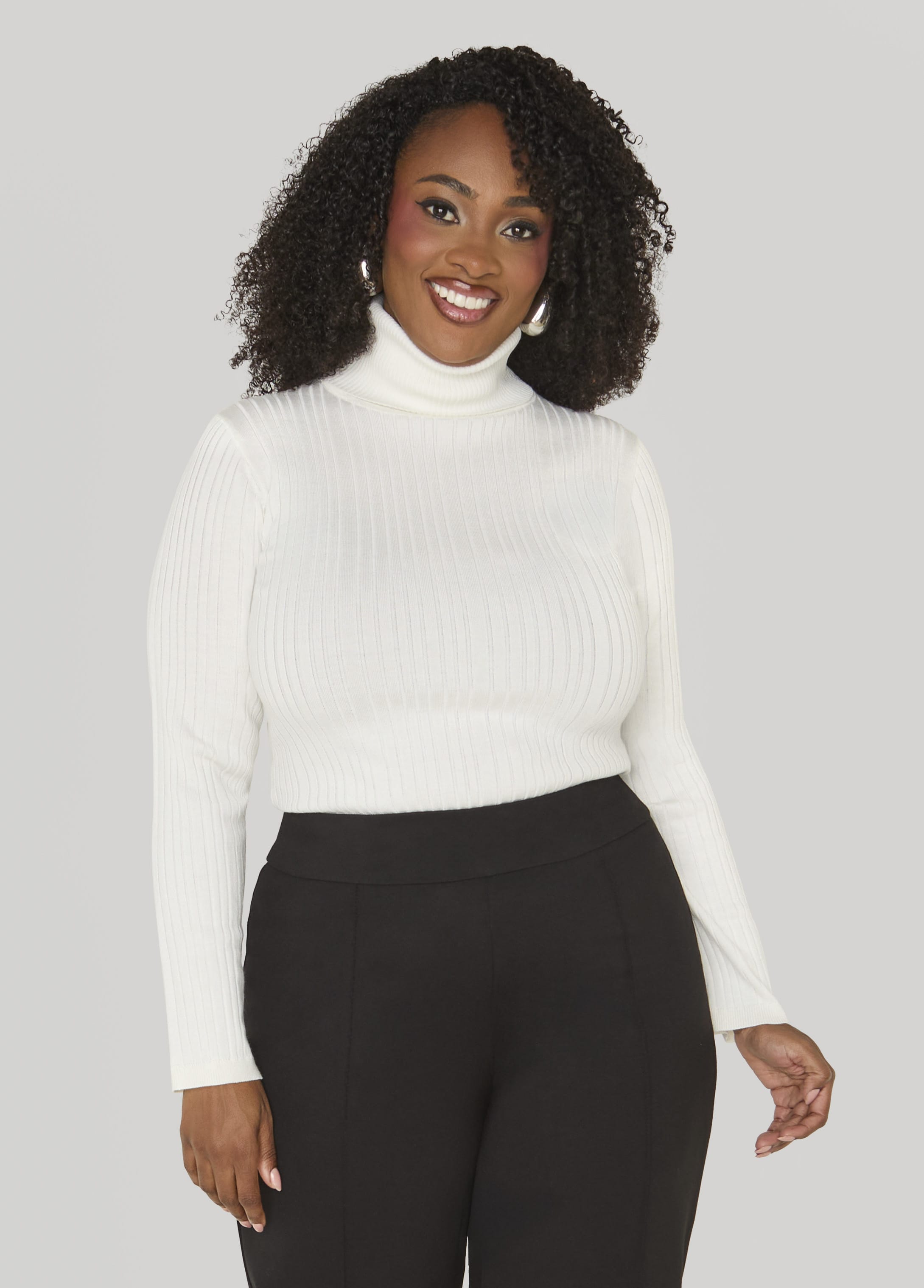 Ribbed Pullover Turtleneck Sweater