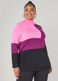 Plus Size Colorblock Turtleneck Sweater