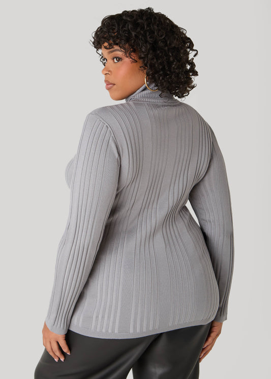 Ribbed Turtleneck Sweater