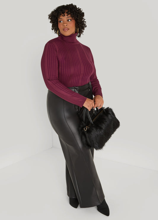 Ribbed Turtleneck Sweater