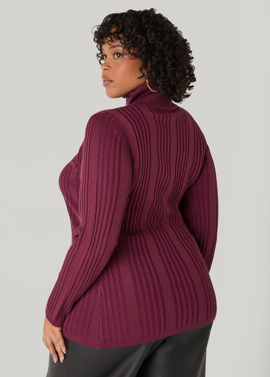 Ribbed Turtleneck Sweater