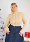Ribbed Lurex™ Turtleneck Sweater