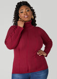 Ribbed Knit Turtleneck Sweater