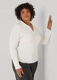 Ribbed V Neck Sweater