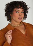 Ribbed V Neck Sweater