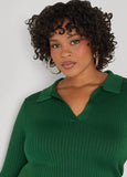 Ribbed V Neck Sweater