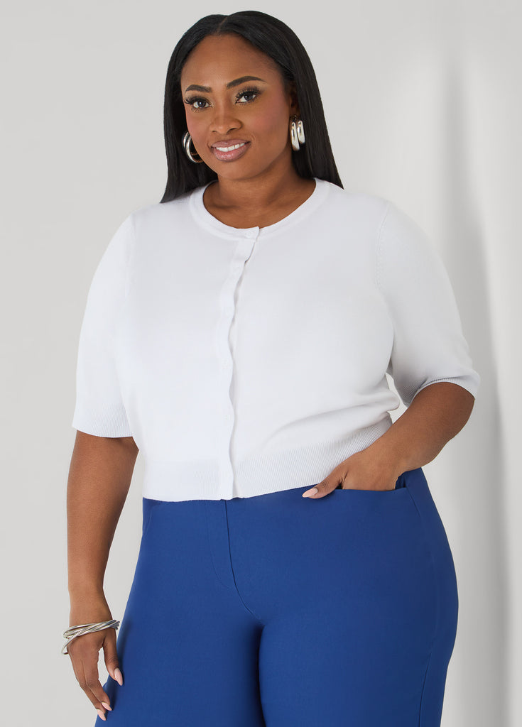 Cropped Knit Cardigan – Ashley Stewart