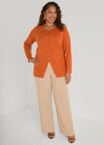 Split Button Front Cardigan