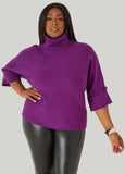 Cuffed Sleeve Turtleneck Sweater