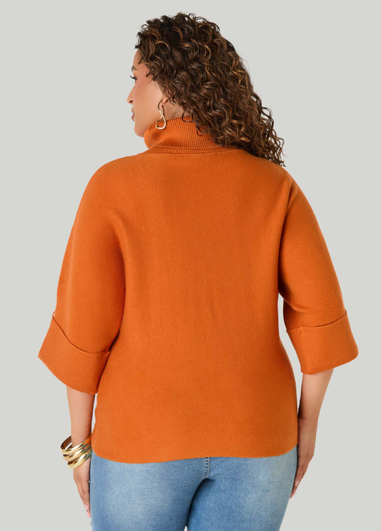 Cuffed Sleeve Turtleneck Sweater