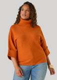 Cuffed Sleeve Turtleneck Sweater