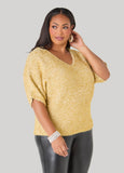 Metallic V Neck Sweater