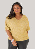 Metallic V Neck Sweater