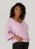 Brushed Marled V Neck Sweater