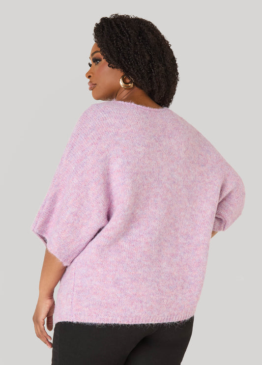 Brushed Marled V Neck Sweater