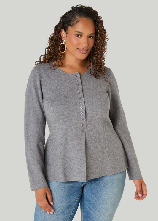Knitted Peplum Cardigan