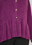 Ribbed Peplum Cardigan