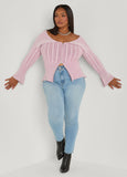 Foldover Zip Front Sweater