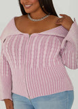 Foldover Zip Front Sweater