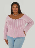 Foldover Zip Front Sweater