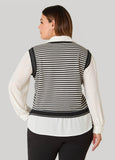 Paneled Striped Sweater