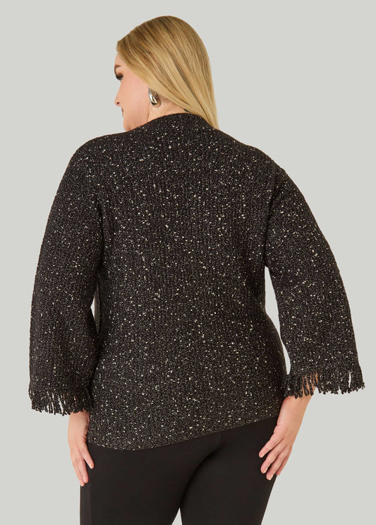 Fringed Lurex™ Boucle Cardigan