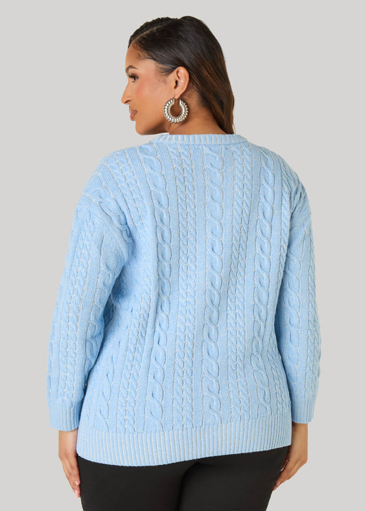 Marled Cable Knit Sweater