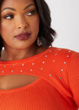 Crystal Cutout Sweater