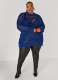 Crewneck Open Knit Sweater