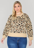Plus Size Leopard Crewneck Sweater