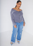 Foldover Ribbed Sweater