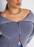 Foldover Ribbed Sweater