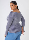 Foldover Ribbed Sweater