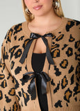 Ribbon Detailed Animal Cardigan